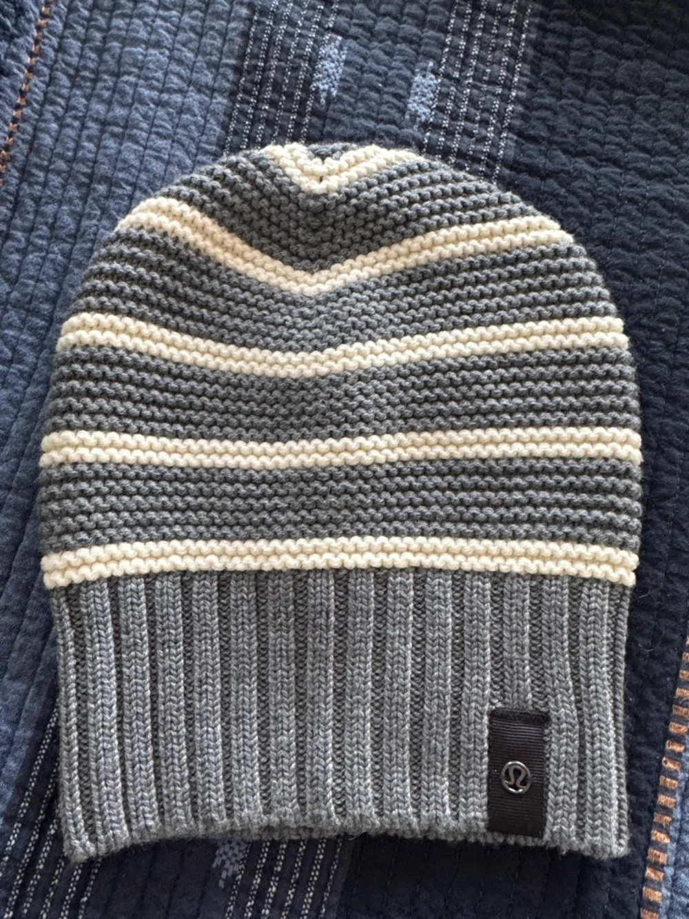 lululemon athletica Gray Striped Beanie